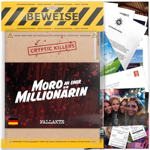 Detektivspiel - Cold Case - Mordfall lösen Spiel – Krimispiel für Erwachsene – Kriminalfälle lösen - Mord an Einer Millionärin - Cryptic Killers