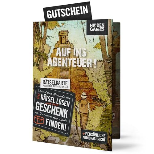 Hidden Games Rätselkarte, Grußkarte, Glückwunschkarte, Escape Room Karte - Die Schatzsuche (Deutsche Edition)