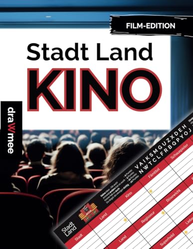 Stadt Land Kino - Quiz Geschenk für Filmfans: Spielblock mit 35 Blatt Din-A4 (Seiten zum Ausschneiden)