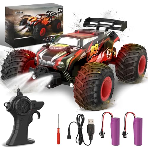 Fivejoy Ferngesteuertes Auto ab 3 4 5 6 7 8 Jahre, 20KM/H RC Auto Off-Road, 2WD All Terrain 2.4GHz RC Truck mit 2 Batterien, Auto Spielzeug ab 3 4 5 6 7 8 Junge, Spielzeug Geschenk für Kinder